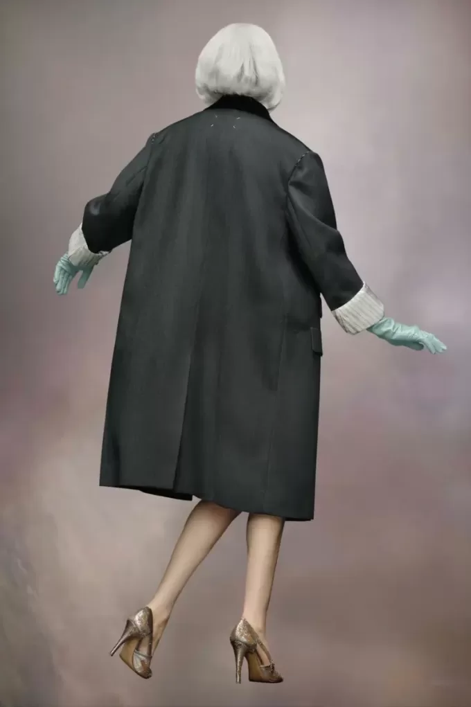 abrigo de lana en proceso de elaboración