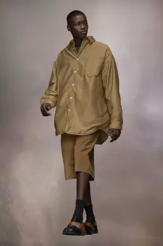 Camisa de algodón satinado acolchada