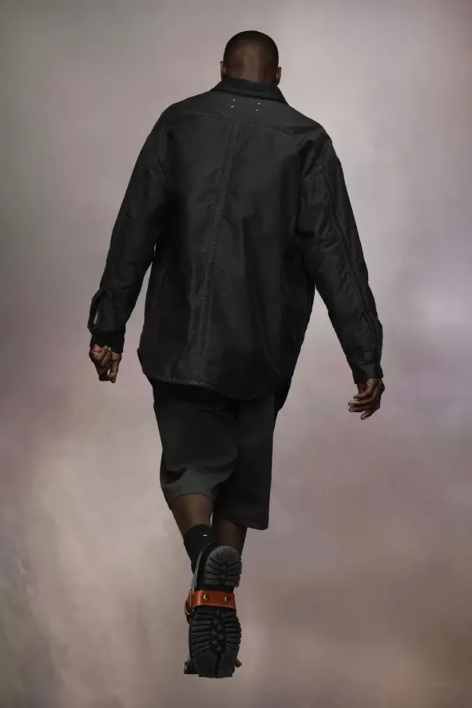 Camisa de algodón satinado acolchada