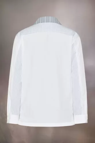 Camisa de rayas diplomáticas con patchwork