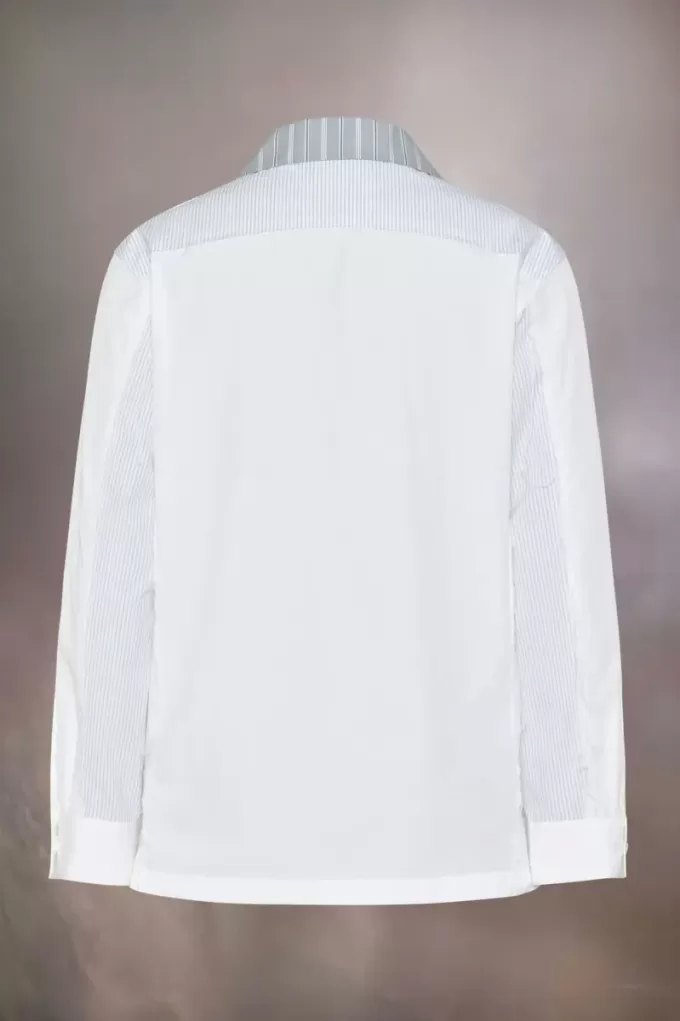 Camisa de rayas diplomáticas con patchwork Camisa de rayas diplomáticas con patchwork