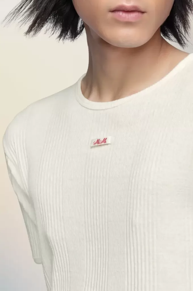 Camiseta de algodón acanalado