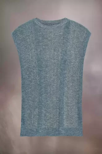 Camiseta de punto de verano con cuello halter