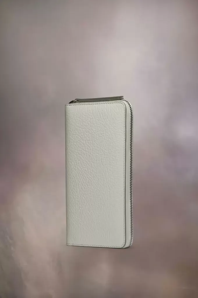 Cartera con cremallera de cuatro puntadas