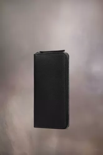 Cartera con cremallera de cuatro puntadas