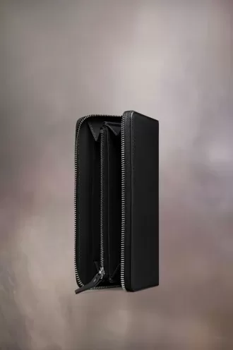 Cartera con cremallera de cuatro puntadas