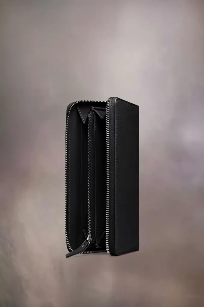 Cartera con cremallera de cuatro puntadas