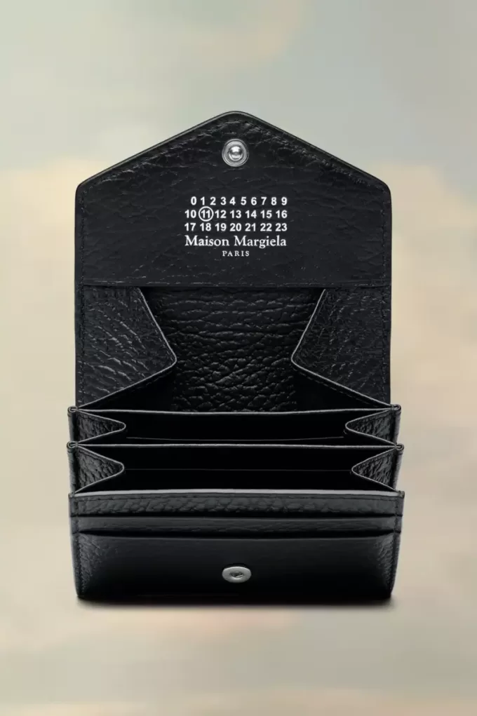 Cartera de cuero plegable en acordeón