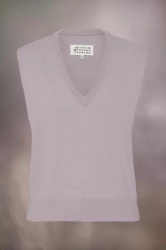 Chaleco de lana con cuello en V de Maison Margiela Chaleco de lana con cuello en V de Maison Margiela