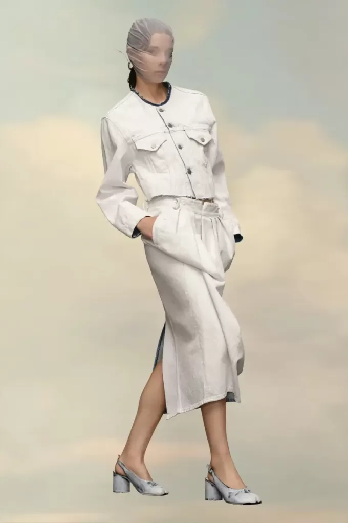 Chaqueta vaquera corta sin cuello