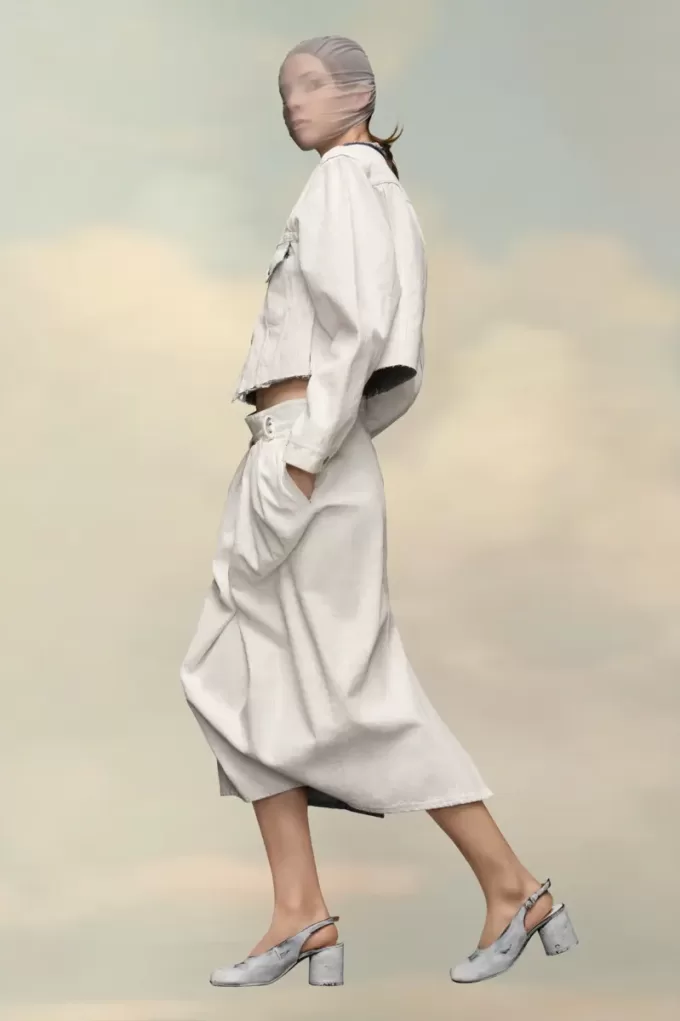 Chaqueta vaquera corta sin cuello