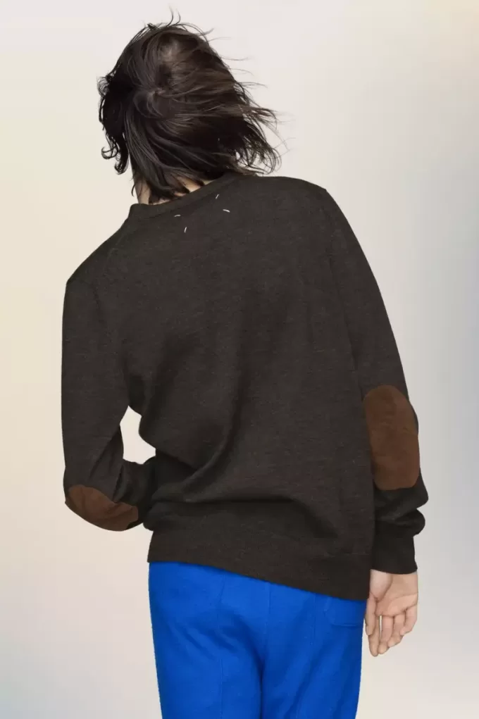 Cárdigan de lana con parche en el codo Cárdigan de lana con parche en el codo