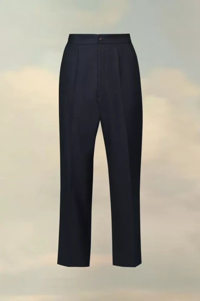 Pantalones de espiga de lana Pantalones de espiga de lana