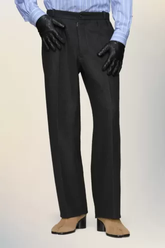 Pantalones rectos de lana afieltrada