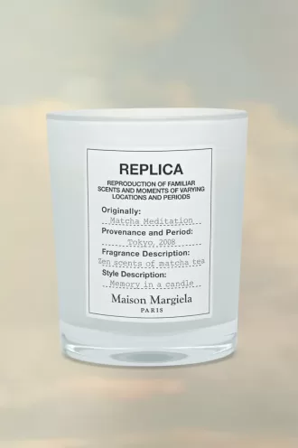 Réplica de vela de meditación de matcha