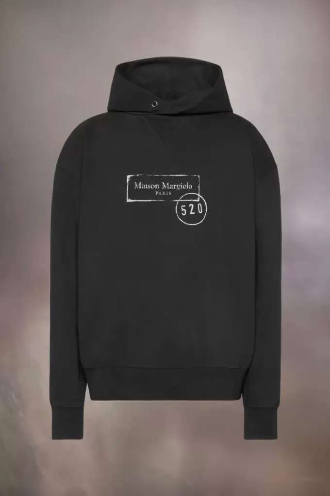 Sudadera con capucha y estampado de sellos 520