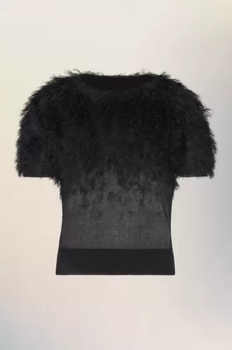 Top de punto de seda retrógrado