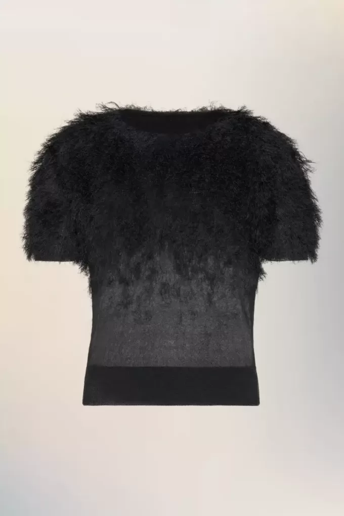 Top de punto de seda retrógrado