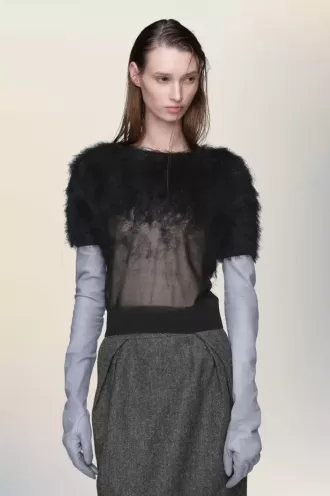 Top de punto de seda retrógrado