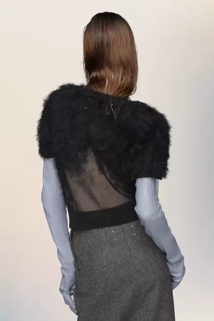 Top de punto de seda retrógrado