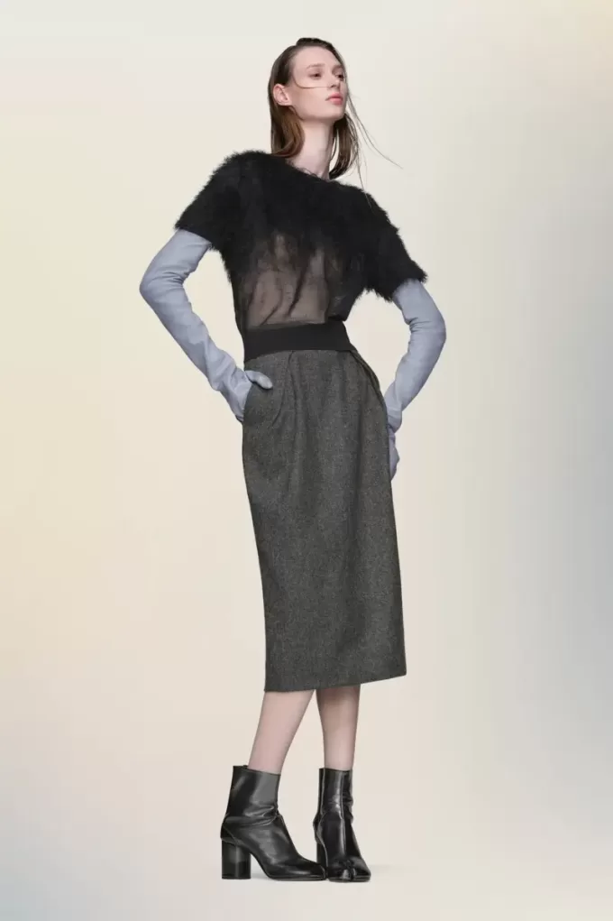 Top de punto de seda retrógrado