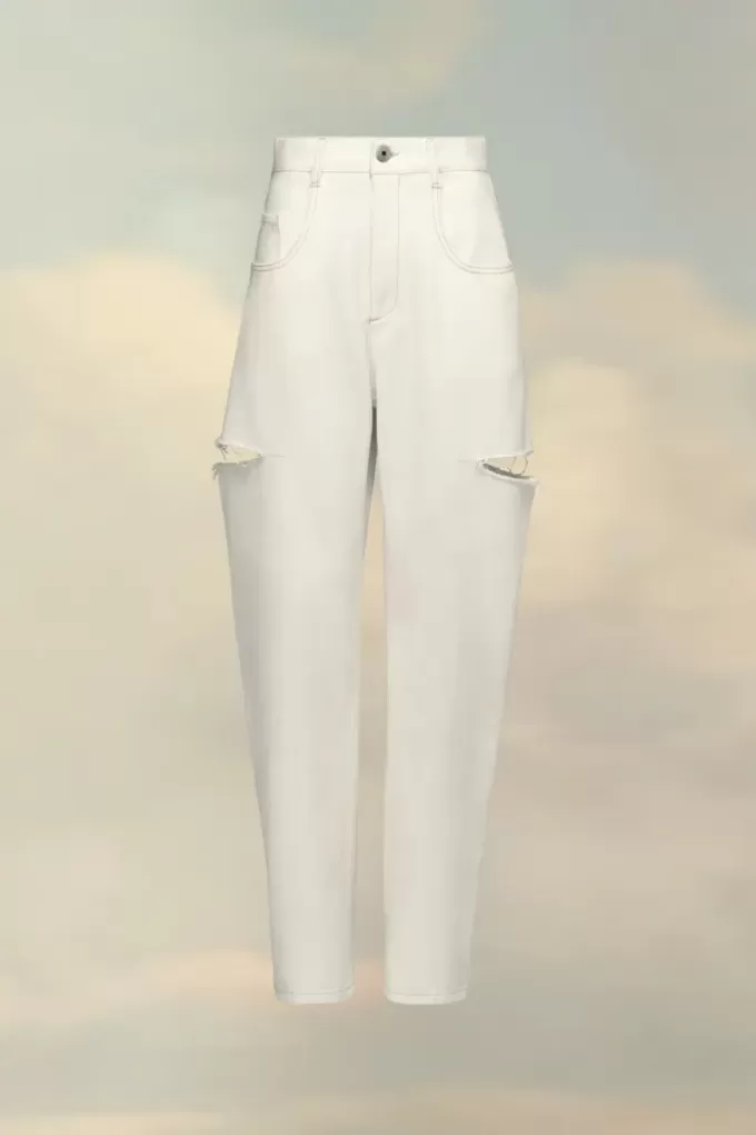 Vaqueros de mezclilla con detalles de corte Vaqueros de mezclilla con detalles de corte