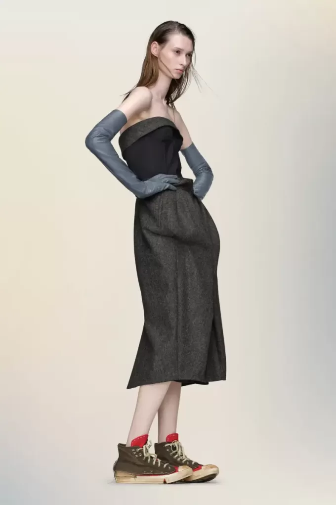 Vestido bustier de lana de Maison Margiela