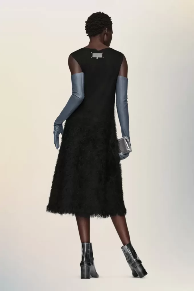 Vestido de punto de seda retrógrado