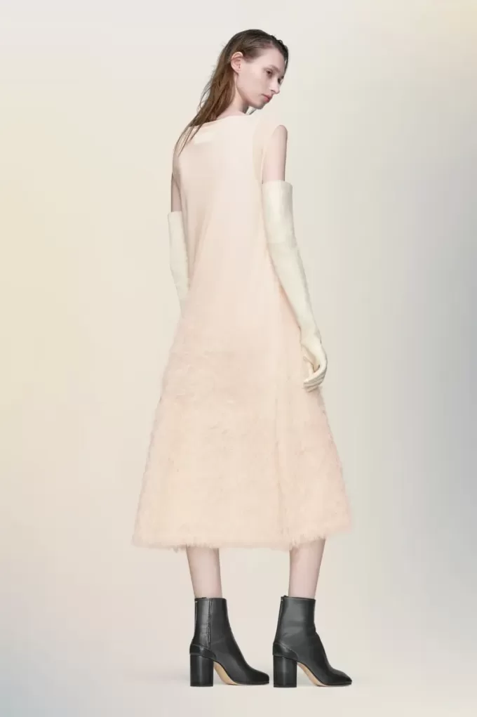 Vestido de punto de seda retrógrado