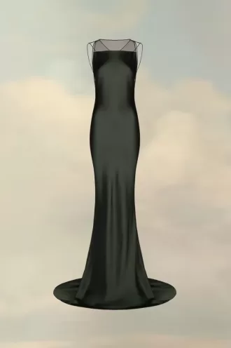 Vestido de satén martillado de Maison Margiela Vestido de satén martillado de Maison Margiela