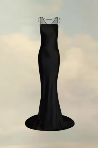 Vestido de satén martillado de Maison Margiela Vestido de satén martillado de Maison Margiela