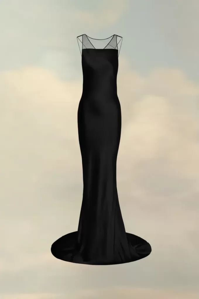 Vestido de satén martillado de Maison Margiela