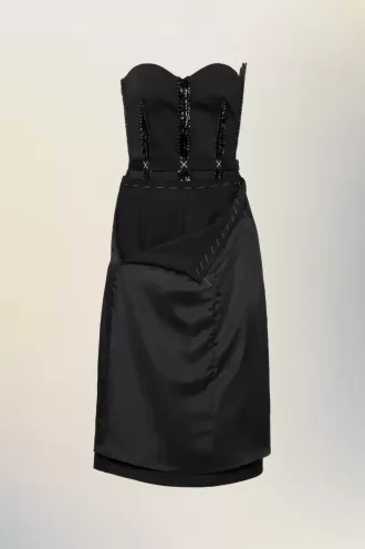 Vestido midi sin tirantes