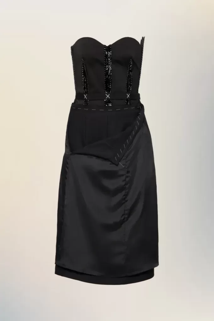 Vestido midi sin tirantes